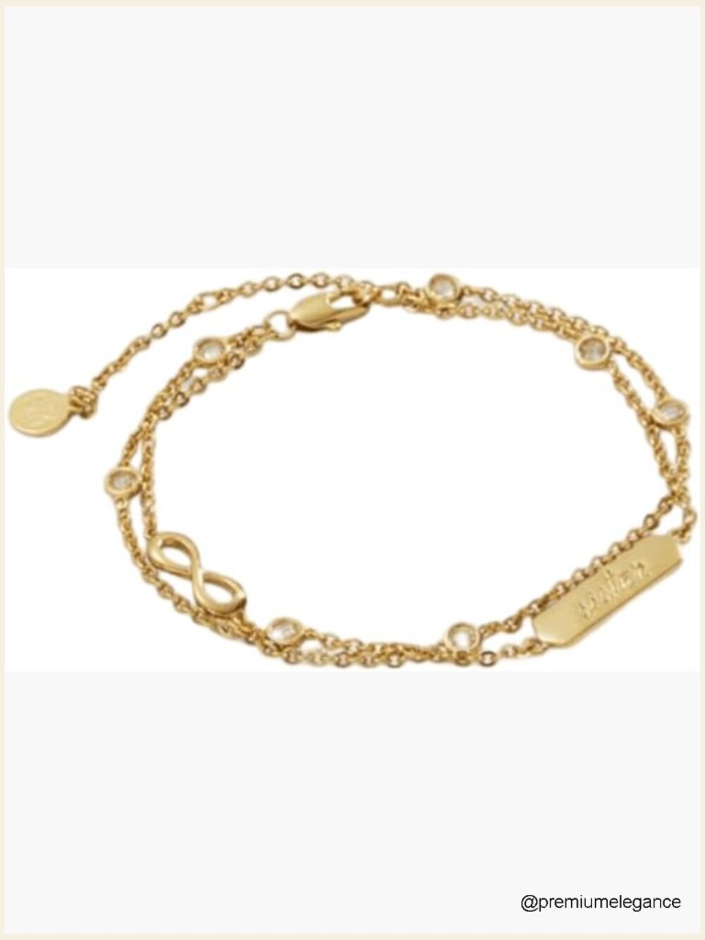 Infinity Chain Double Strand Link Bracelet Adjustable Sister Gift